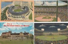 Group of (8) American League Cleveland Indians Municipal Stadium Postcards picture