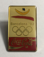 VTG Coca Cola Barcelona 92 Olympics Pin Collectable Lapel 1992 1.5” NO PINBACK picture