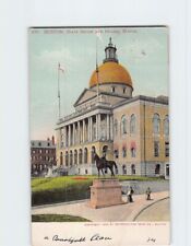Postcard State House & Hooker Statue Boston Massachusetts USA picture