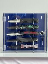 Acrylic Hanging Wall Knife Display Case With Lock & Key Holds 5 pieces picture
