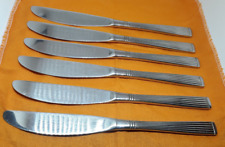 Vintage Set 6 Knife Abert Inox Silver Stainless Steel Flatware Dinner From Italy picture