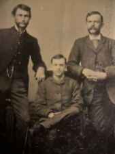 Tintype Photograph Three Handsome Gents Circa 1860's Gay Int picture