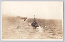RPPC Postcard US Navy Battleships Atlantic Fleet in Line c1910 