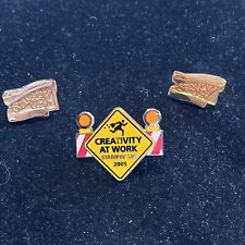 Lot Of 3 Stampin' Up LAPEL PINS Gold Tone Collectible Rubber Stamping Crafts picture