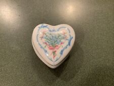 Valentine's Day 1982 Franklin Porcelain Heart-Shaped Mini Trinket Box picture