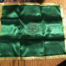 New, Decorative Alter Cloth.  Emerald Green W Gold Edges. Made In India picture