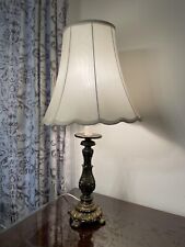 Vintage Large Brass Bronze Footed Table Lamp picture