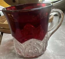 Vintage Souvenir Yucatan, MN MINNESOTA Ruby Pressed Glass Cup Mug picture