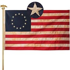 FRF Betsy Ross Flag, Tea Stained 13 Star Flags, Vintage American flag 3x5 Ft,  picture