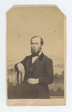 Antique CDV Circa 1870s Distinguished Man Sitting in Suit With Beard New York NY picture