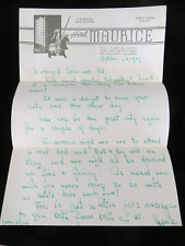 Vintage 1957 Letter - Hotel Maurice Letterhead - San Francisco, CA picture
