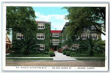 Orlando Florida FL Postcard St. Regis Apartments Exterior Roadside c1940's Trees picture