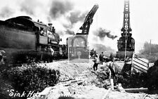 Railroad Train Sink Hole Wreck Titusville Pennsylvania PA Reprint Postcard picture