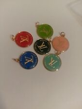 Lot of 6  ZIPPER PULL Gold  tone Enamel Large 25mm Lv picture