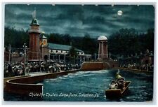 Scranton Pennsylvania Postcard Chute Chutes Luna Park Night Moon c1908 Vintage picture