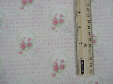 Yuwa Sweet Pink Cottage Rose Medallions/ Cream Cotton Fabric French Design BTY picture