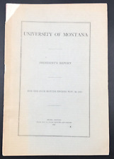 Antique 1895 University of Montana President's 1st Annual Report Missoula MT picture