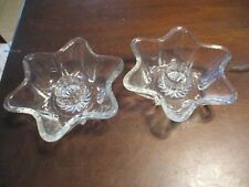 PAIR OF STUNNING 6 POINT CENTERPIECE GLASS CANDLE HOLDERS picture