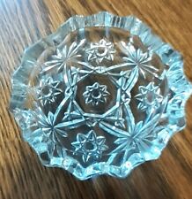 Vintage Clear Glass Round Ashtray Heavy picture