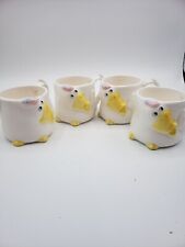 Set of 4 VTG Fitz And Floyd Duck Bird Cup Mini Child size 2.5” x 3” x 2.75” picture