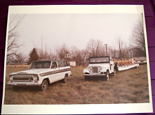 Vintage '67 11X14 Photo Jeep Super Wagoneer & Jeep CJ W/Christmas Parade Float picture