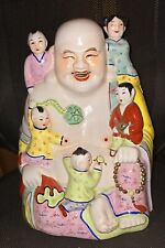 XL Vintage Porcelain Laughing Buddha W/4 boy, 1 girl -$169.00 obo picture