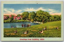Greetings from Sabina, Beautiful Pond for Cows and Ducks, Ohio - Postcard  picture