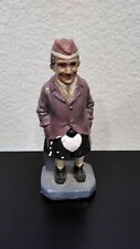 Vintage German sawdust composite Scottish man in kilt figurine 5