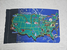 Vtg 1997 NFL Road To The Super Bowl Pillowcase Bibb Co USA Map All Over Print picture