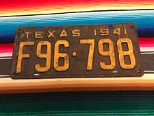 1941 TEXAS PASSENGER  LICENSE PLATE F96798 picture