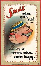 Embossed Tuck Postcard Smiles 169 Artist Dwig Frown When You Are Happy picture