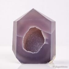 350g 85mm Natural Druzy Agate Geode Quartz Crystal Tower Point Healing Chakra picture