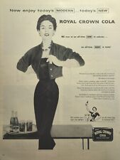 Royal Crown Cola Modern New Rich Taste Woman Well-Dressed Vintage Print Ad 1954 picture