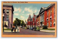 1942 William Street At Pleasant Cars New Bedford Massachusetts MA Postcard picture
