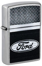 Zippo Ford Logo Diamond Plate Metal Design Street Chrome Windproof Lighter, 4... picture