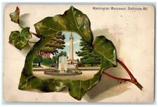 1907 Washington Monument Baltimore Maryland MD Embossed Posted Antique Postcard picture
