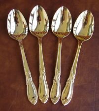 (4) RETRONEU GOLD ELECTROPLATED TEASPOONS ~ STEPHANIE OR SYMPHONY ~ RETIRED picture
