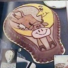 1982 Wilton Up & Away BALLOON Cake Pan & Instructions Hey Diddle Diddle Cow Moon picture