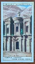 1926 Wills Wonders Of The Past Cigarette card #15 Temple Carved from Rock Petra. picture