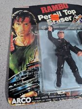1986 Arco Rambo GENERAL WARHAWK Pencil Top Eraser No 841 FACTORY SEALED Blister picture