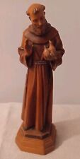 Vtg St Francis Of Assisi Hand Carved Wood Anri Italy picture