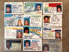 Vintage Sample Drivers License for MO, SD, RI, MS, WV, LA, HI, IL, FL, VA, & CA picture