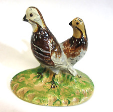 Antique HUBLEY Cast Iron QUAILS  PAPERWEIGHT   1930's   Very NICE picture