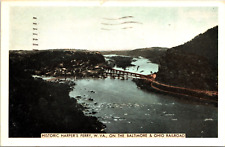 Historic Harper's Ferry on railroad WEST VIRGINIA 1940 DIVIDED BACK POSTCARD D7 picture