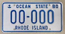 Rhode Island 1980 SAMPLE License Plate # 00-000 picture