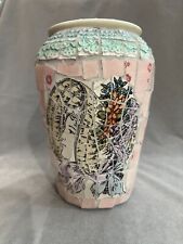 Beautiful Bonnet Ladies & Flower Pique Assiette Vase picture
