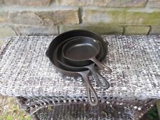 Lot of 3 Vintage Maid of Honor Cast Iron Pans Skillets Sizes #8, #5, #3 picture