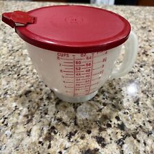Tupperware 8 Cup Mix-n-Store Bowl 500-9 Red Seal Lid 696-2 Hinged Flip Top 697-2 picture