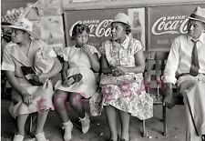 Vintage 1950's Reprint Photo of African American Black Woman Girl Coca Cola Sign picture