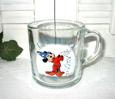 Vintage Disney Mickey Mouse Fantasia 1940 Clear Glass Mug Anchor Hocking picture